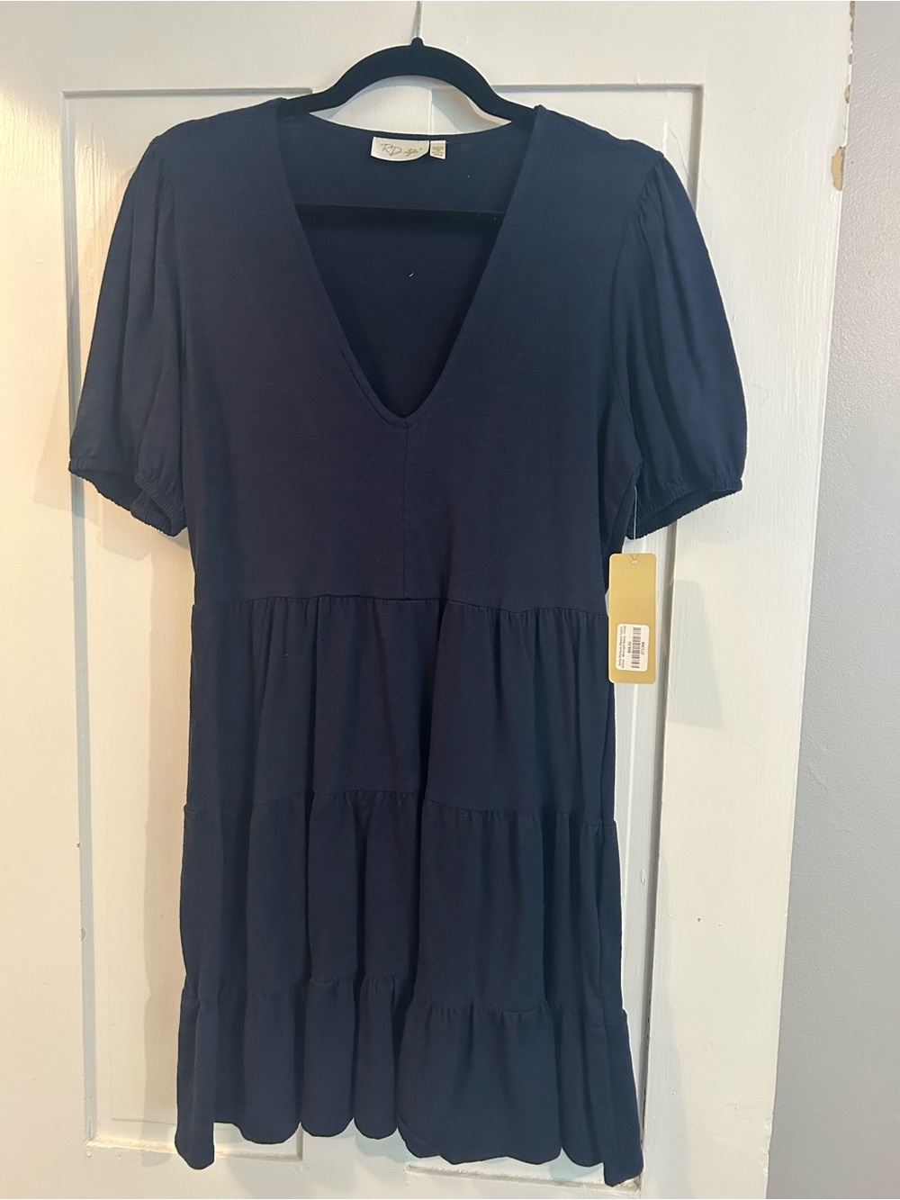 RD Style Navy Blue Short Tiered Mini Dress